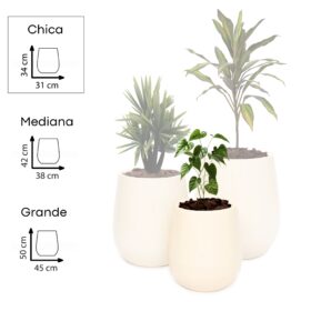 Maceta Uovo Chica Marfil - Imagen 3