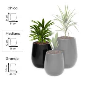 Maceta Uovo Mediana Negro - Imagen 3