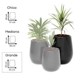 Maceta Uovo Grande Negro - Imagen 3