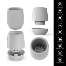 Maceta Uovo Mediana Cemento - Imagen 4