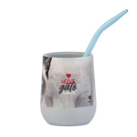 Mate Gato Siames + Bombilla + Saca Yerba - Imagen 2