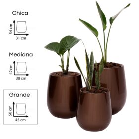 Maceta Uovo Grande Marrón Perlado - Imagen 3