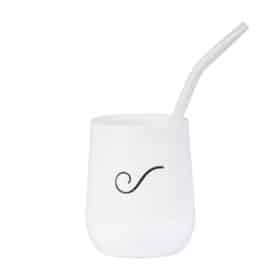 Mate Gato blanco + Bombilla + Saca Yerba - Imagen 2