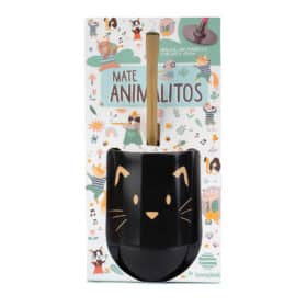 Mate Gato negro + Bombilla + Saca Yerba - Imagen 3