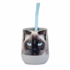 Mate Gato Siames + Bombilla + Saca Yerba