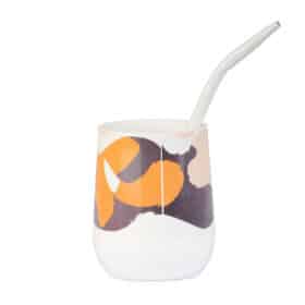 Mate Gato tricolor + Bombilla + Saca Yerba - Imagen 2