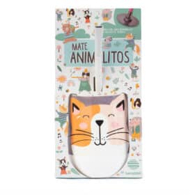 Mate Gato tricolor + Bombilla + Saca Yerba - Imagen 3