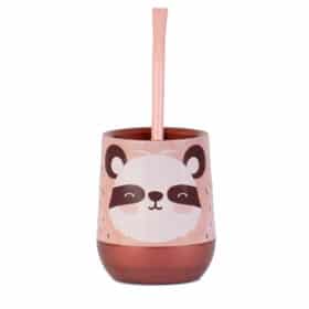 Mate Panda rojo + Bombilla + Saca Yerba