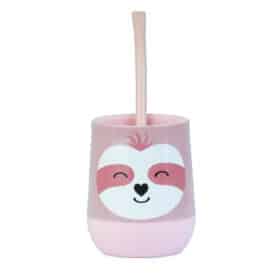 Mate Perezoso rosa + Bombilla + Saca Yerba