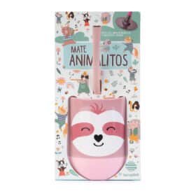 Mate Perezoso rosa + Bombilla + Saca Yerba - Imagen 3