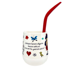 Mate Mafalda 02 + Bombilla + Saca Yerba - Imagen 2