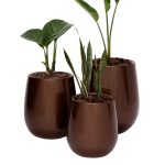 Macetas Uovo Autorriego - Combo 3 tamaños Marrón