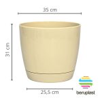 Maceta Riga 35 - Marfil - Imagen 3