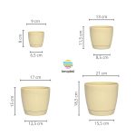 Macetas Plásticas Riga Premium Set X4 N9, 13, 17 Y 21 - Marfil - Imagen 2