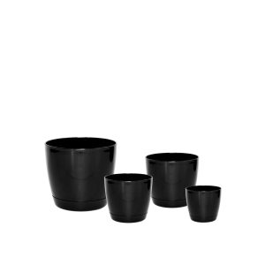 Macetas Plásticas Riga Premium Set X4 N9, 13, 17 Y 21 - Negro
