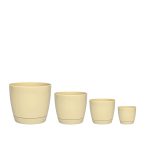 Macetas Plásticas Riga Premium Set X4 N9, 13, 17 Y 21 - Marfil