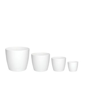 Macetas Plásticas Riga Premium Set X4 N9, 13, 17 Y 21 - Blancas