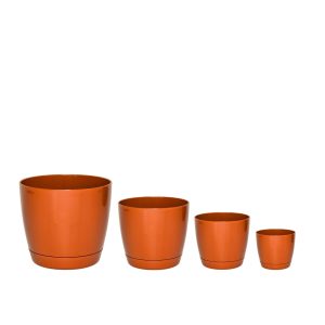 Macetas Plásticas Riga Premium Set X4 N9, 13, 17 Y 21 - Ladrillo