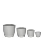 Macetas Plásticas Riga Premium Set X4 N9, 13, 17 Y 21 - Cemento