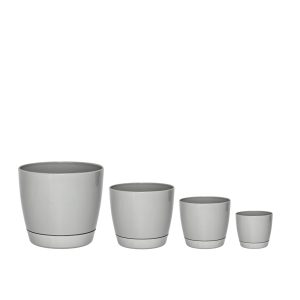 Macetas Plásticas Riga Premium Set X4 N9, 13, 17 Y 21 - Cemento