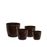 Macetas Plásticas Riga Premium Set X4 N13, 17, 21 y 25 - Chocolate