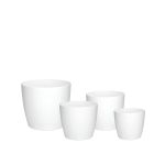 Macetas Plásticas Riga Premium Set X4 N13, 17, 21 y 25 - Blancas