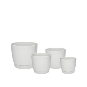 Macetas Plásticas Riga Premium Set X4 N13, 17, 21 y 25 - Tiza