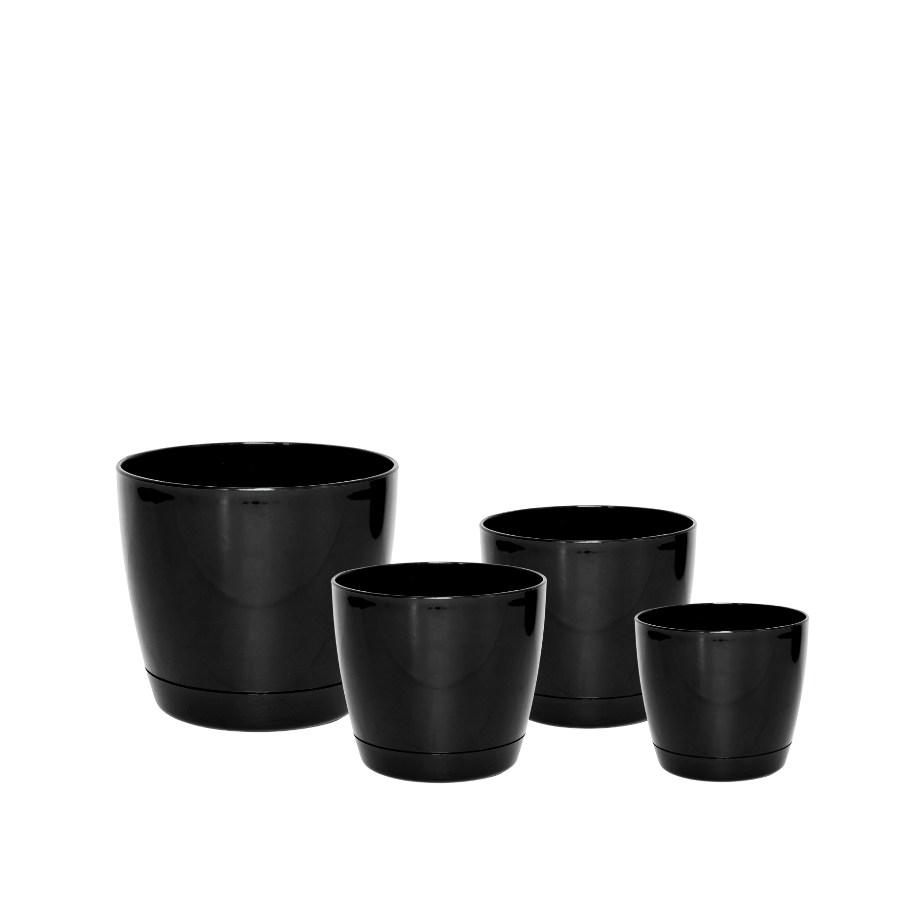 Combos 13, 17, 21 y 25 (7) Macetas Plásticas Riga Premium Set X4 N13, 17, 21 y 25 - Negro - Imagen 1