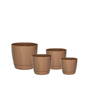 Macetas Plásticas Riga Premium Set X4 N13, 17, 21 y 25 - Moka