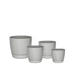 Macetas Plásticas Riga Premium Set X4 N13, 17, 21 y 25 - Cemento