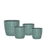 Macetas Plásticas Riga Premium Set X4 N17, 21, 25 y 29 - Verde Salvia