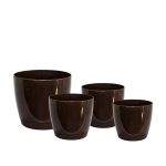 Macetas Plásticas Riga Premium Set X4 N17, 21, 25 y 29 - Chocolate
