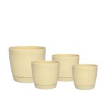 Macetas Plásticas Riga Premium Set X4 N17, 21, 25 y 29 - Marfil