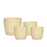Macetas Plásticas Riga Premium Set X4 N21, 25, 29 y 35 - Marfil