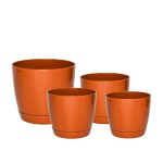 Macetas Plásticas Riga Premium Set X4 N21, 25, 29 y 35 - Ladrillo