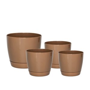 Macetas Plásticas Riga Premium Set X4 N21, 25, 29 y 35 - Moka