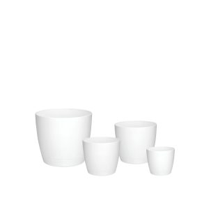 Macetas Plásticas Riga Premium Set X4 N9, 13, 17 Y 21 - Blancas