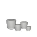 Macetas Plásticas Riga Premium Set X4 N9, 13, 17 Y 21 - Cemento