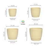 Macetas Plásticas Riga Premium Set X4 N13, 17, 21 y 25 - Marfil - Imagen 2