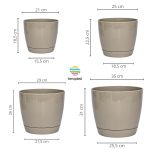 Macetas Plásticas Riga Premium Set X4 N21, 25, 29 y 35 - Vison - Imagen 2