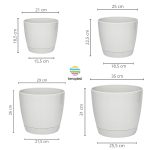 Macetas Plásticas Riga Premium Set X4 N21, 25, 29 y 35 - Tiza - Imagen 2