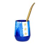 Mate Argentina "Argentina 3 Bandas Azul" + Bombilla + Saca Yerba - Imagen 2