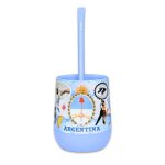 Mate Argentina "Collage Argentino Azulino" + Bombilla + Saca Yerba