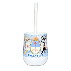 Mate Argentina "Collage Argentino Blanco" + Bombilla + Saca Yerba