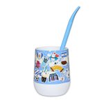 Mate Argentina "Stickers Blanco" + Bombilla + Saca Yerba - Imagen 2